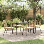 vidaXL Ensemble de salle à manger pour jardin 5 Pièces Marron polyrotin