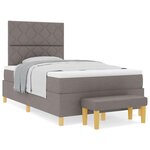 vidaXL Lit à ressorts avec matelas Taupe 120 x 200 cm tissu