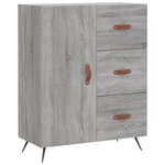 vidaXL Buffet haut Sonoma gris 69 5x34x180 cm Bois d'ingénierie