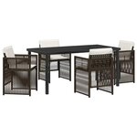 vidaXL Ensemble de salle à manger pour jardin 5 Pièces Marron Poly rotin