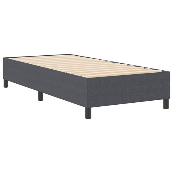 vidaXL Lit à ressorts Gris foncé 100 x 200 cm Tissu en velours côtelé