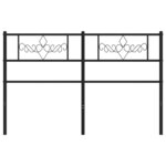 vidaXL Tête de lit métal noir 140 cm