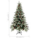 vidaXL Sapin de Noël avec pommes de pin Vert et blanc 195 cm PVC et PE