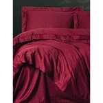 Parure de lit - housse de couette 220 x 240 + 2 taies d'oreiller 60 x 60 - Satiné coton - Rouge