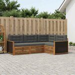 vidaXL Ensemble de canapés d'extérieur 4 Pièces Naturel et Anthracite