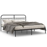 vidaXL Cadre de lit métal avec tête de lit noir 183x203 cm