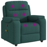 vidaXL Fauteuil de massage inclinable Vert foncé Tissu
