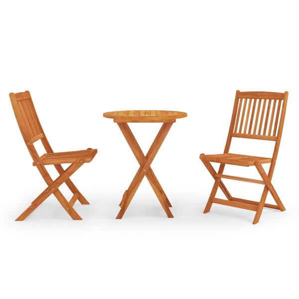 vidaXL Ensemble à manger d'extérieur pliable 3 Pièces Bois d'eucalyptus