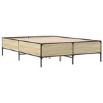 vidaXL Cadre de lit chêne sonoma 135x190 cm bois d'ingénierie et métal