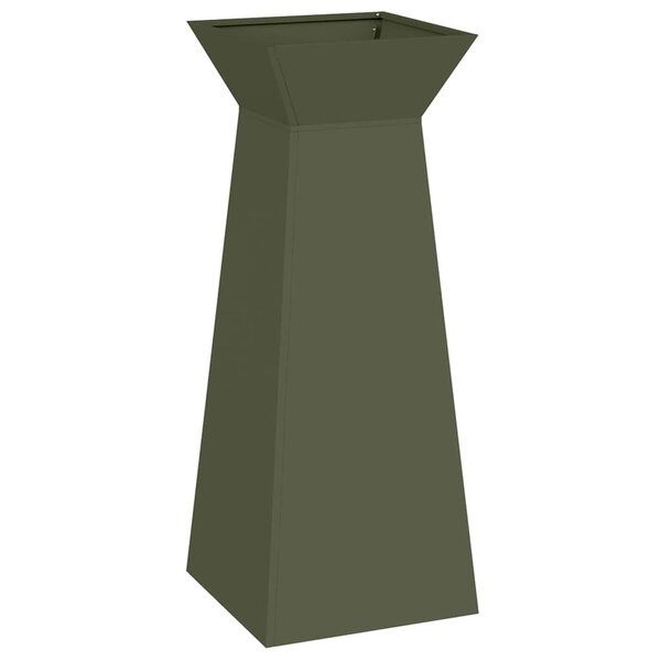 vidaXL Jardinière à pilier Olive 40 x 40 x 100 cm Acier