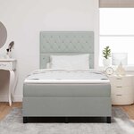 vidaXL Lit à ressorts avec matelas Gris clair 120 x 200 cm tissu
