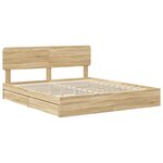 vidaXL Lit de Rangement Chêne Sonoma 180 x 200 cm Bois d'ingénierie