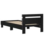 vidaXL Cadre de lit sans matelas avec lumières LED noir 75x190 cm
