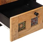 vidaXL Cabinet de chevet avec tiroir 2 Pièces Naturel 40 x 33 x 46 cm