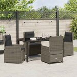 vidaXL Ensemble de salle à manger pour jardin 5 Pièces Gris polyrotin