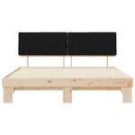 vidaXL Cadre de lit avec tête de lit rembourrée Noir 180 x 200 cm