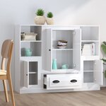vidaXL Buffets 3 Pièces blanc brillant bois d'ingénierie