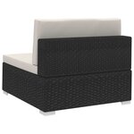vidaXL Chaises d'angles lot de 2 avec coussins Résine tressée Noir