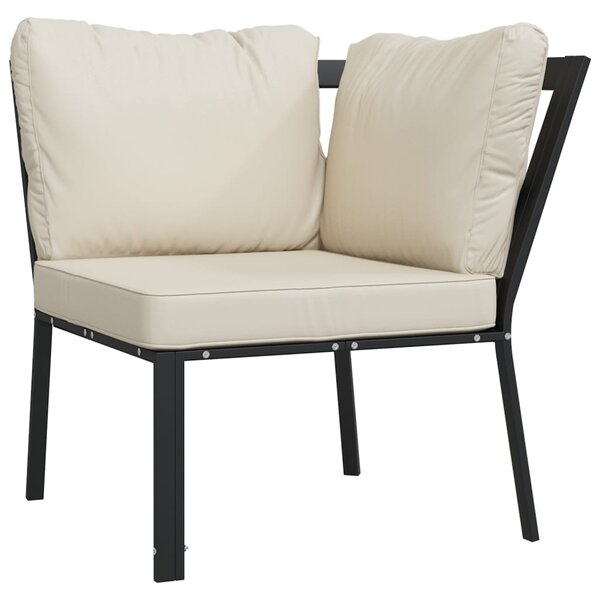 vidaXL Chaise de jardin avec coussins sable 76x76x79 cm acier