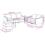 vidaXL Ensemble de canapés 3 Pièces avec coussins taupe tissu