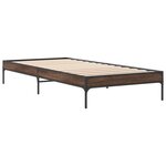 vidaXL Cadre de lit chêne marron 100x200 cm bois d'ingénierie et métal