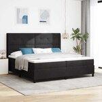vidaXL Lit à Ressorts avec Matelas LED Noir 200 x 200 cm Velours