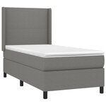 vidaXL Sommier à lattes de lit matelas LED Gris foncé 100x200 cm Tissu