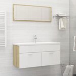 vidaXL Ensemble de meubles de bain 2 Pièces Blanc/chêne sonoma Aggloméré