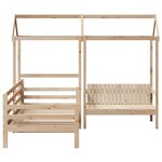 vidaXL Ensemble de lit de jour et de banc et toit 90x200 cm pin massif