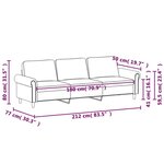 vidaXL Canapé à 3 places Gris foncé 180 cm Velours