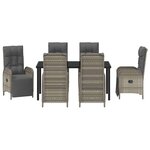 vidaXL Ensemble de salle à manger pour jardin 7 Pièces Gris Poly rotin