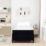 vidaXL Lit à ressorts Noir  Noir 90 x 190 cm Tissu  Bois Engineered