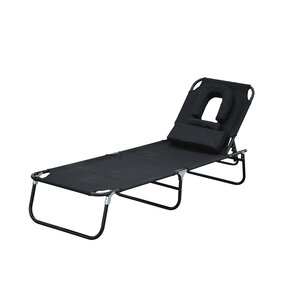 Transat de jardin chaise longue pliante bain de soleil pour lecture noir