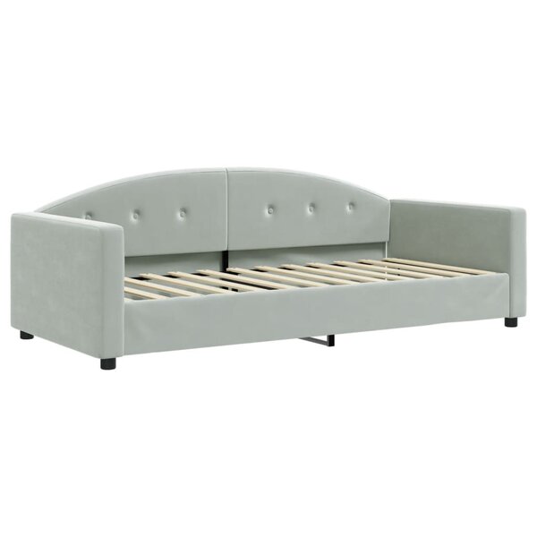 vidaXL Lit de repos gris clair 90x200 cm velours
