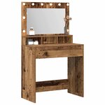 vidaXL Table de Toilette avec étagère Bois ancien 75 5 x 41 x 135 cm