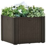 vidaXL Lit surélevé de jardin avec système d'arrosage Moka 43x43x33 cm