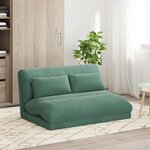 vidaXL Fauteuil de sol ajustable Vert Mer Velours