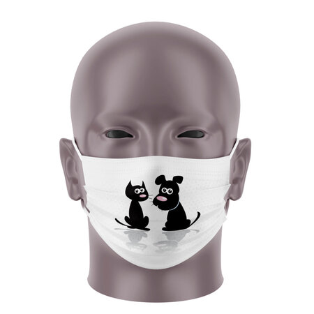 Masque Bandeau Enfant - Chien-Chat - Masque tissu lavable 50 fois