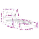 vidaXL Cadre de lit sans matelas gris 90x200 cm similicuir
