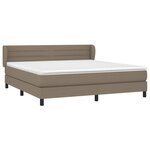 vidaXL Sommier à lattes de lit avec matelas Taupe 180x200 cm Tissu