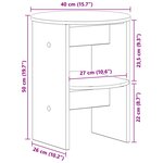 vidaXL Meuble d'appoint Gris Sonoma Ø40 x 50 cm Bois d’ingénierie