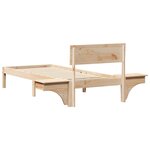 vidaXL Cadre de lit avec tables de chevet Marron Bois massif en pin
