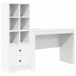 vidaXL Bureau avec rangement avec tiroir 2 Pièces Blanc 100 x 50 x 76 cm