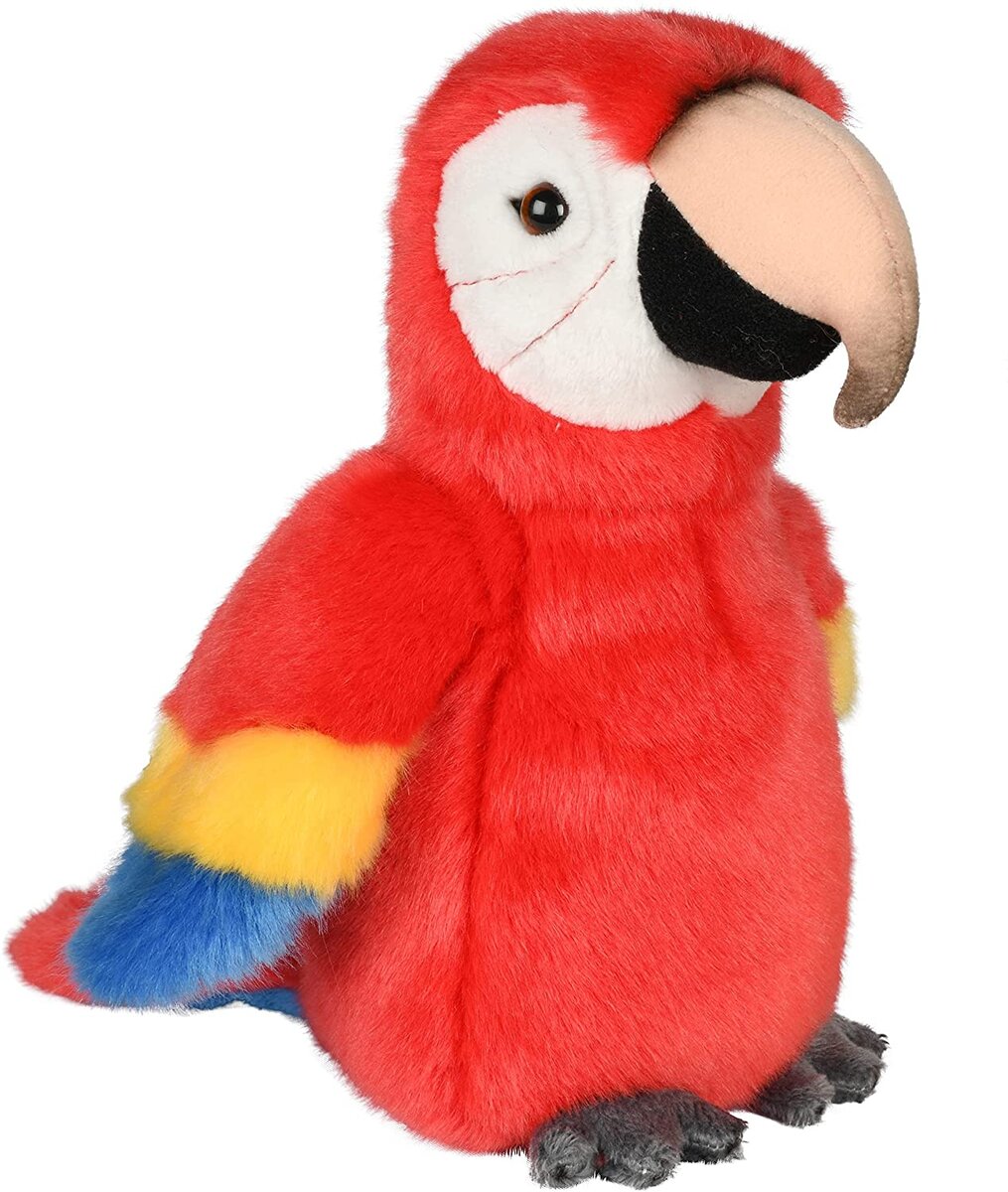 Peluche perroquet - ara rouge - 18 cm