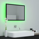 vidaXL Miroir LED de salle de bain Noir brillant 60x8 5x37cm Acrylique