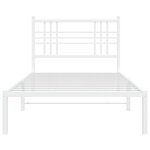 vidaXL Cadre de lit métal avec tête de lit blanc 90x190 cm