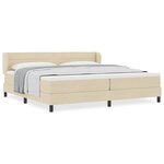 vidaXL Lit boxspring avec matelas Crème 200 x 200 cm tissu