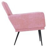 vidaXL Fauteuil Rose 62x79x79 cm Velours