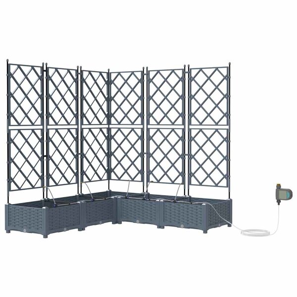vidaXL Cache-pot de jardin 5 pc Gris clair 120 x 120 x 126 cm PP