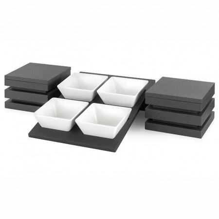 Kit présentoir buffet cubic® avec 4 bols carrés - pujadas -  - dm laquée et mélamine